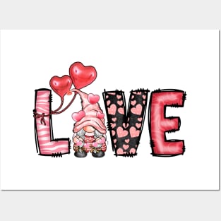 Love Heart Gnome Valentine Day Posters and Art